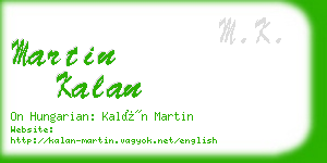 martin kalan business card
